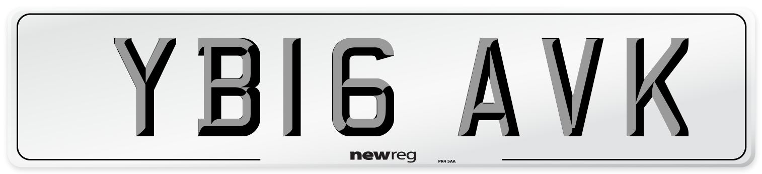 YB16 AVK Number Plate from New Reg